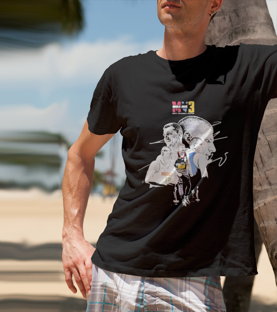 Denver Nuggets Nikola Jokic 3 MVP Basketball Art NBA 15 T-Shirt