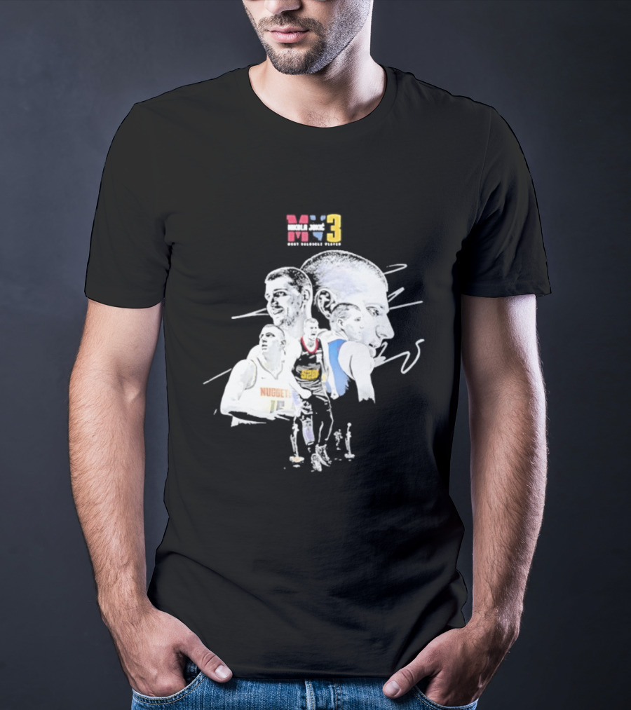 Denver Nuggets Nikola Jokic 3 MVP Basketball Art NBA 15 T-Shirt