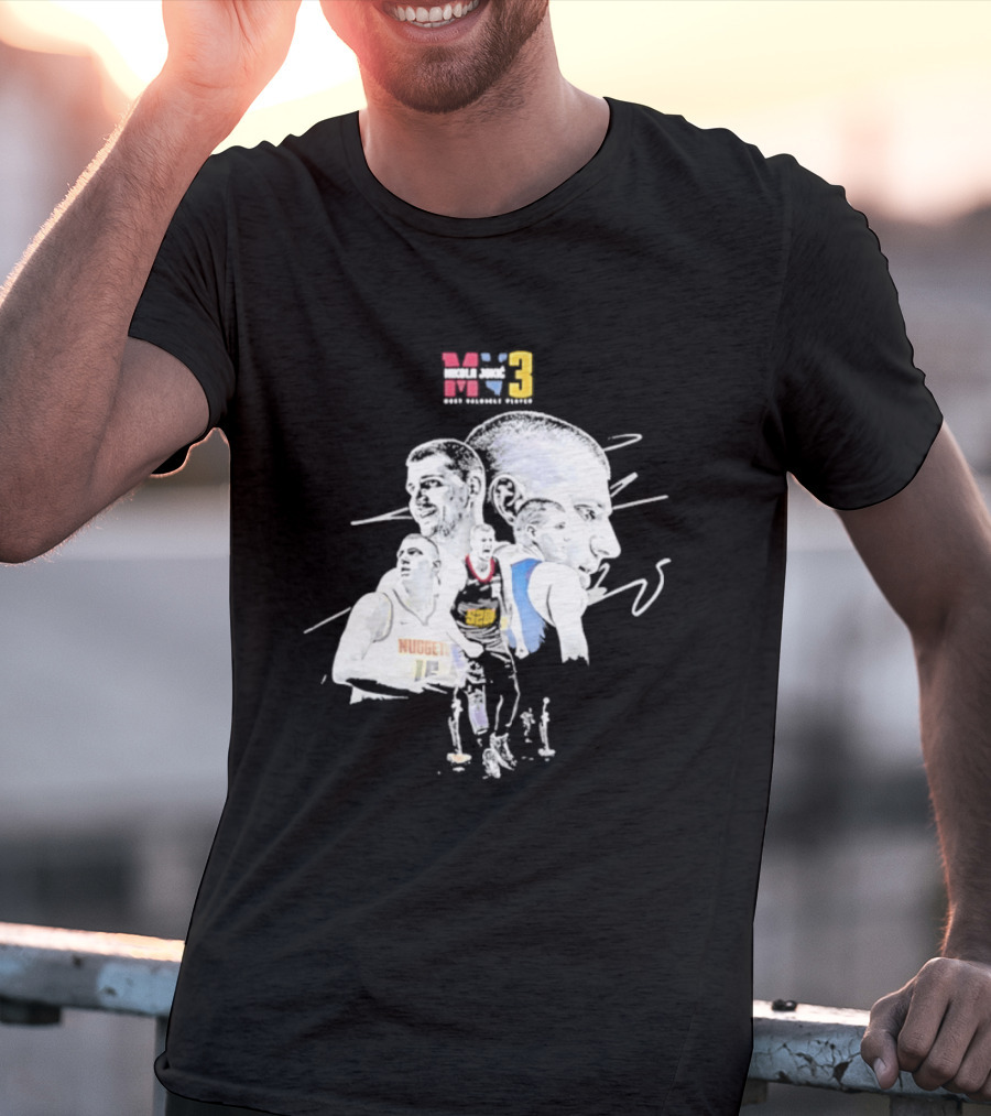 Denver Nuggets Nikola Jokic 3 MVP Basketball Art NBA 15 T-Shirt