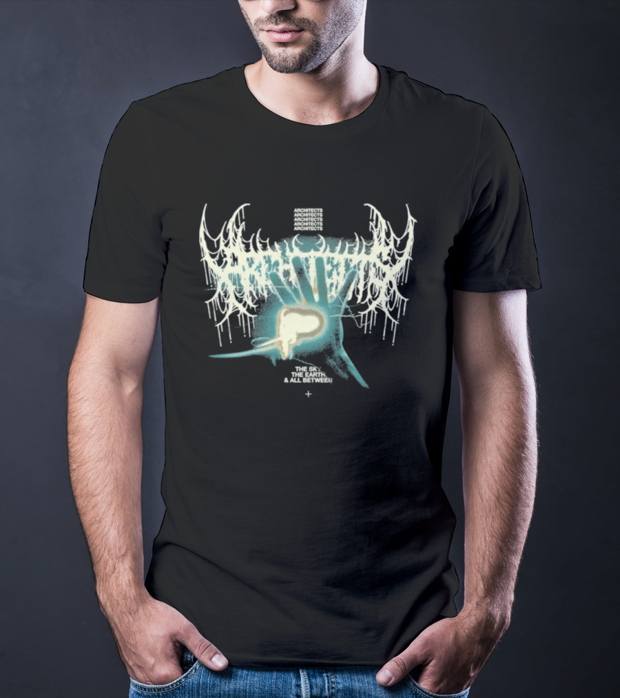 Architects The Earth The Sky And All Between Hand Unique Skull Wings T-Shirt