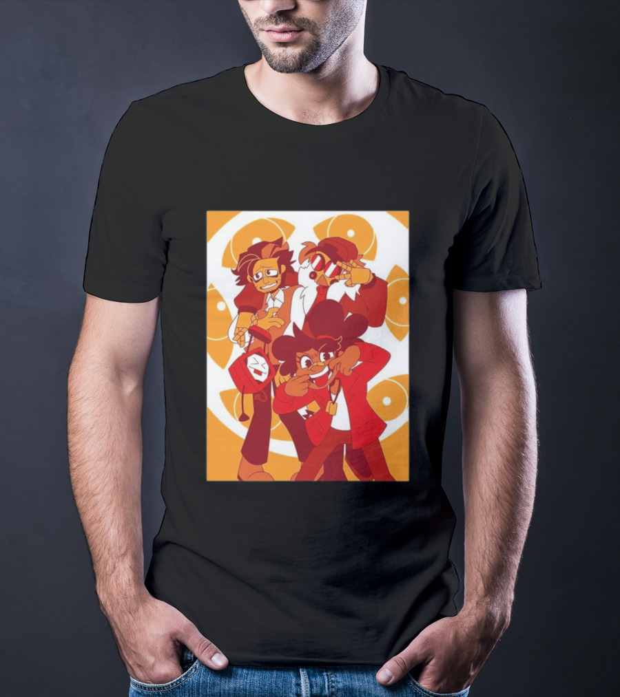 Epilogue Mural Red And White Cartoon Characters With Unique Hairstyles And Outfits T-Shirt