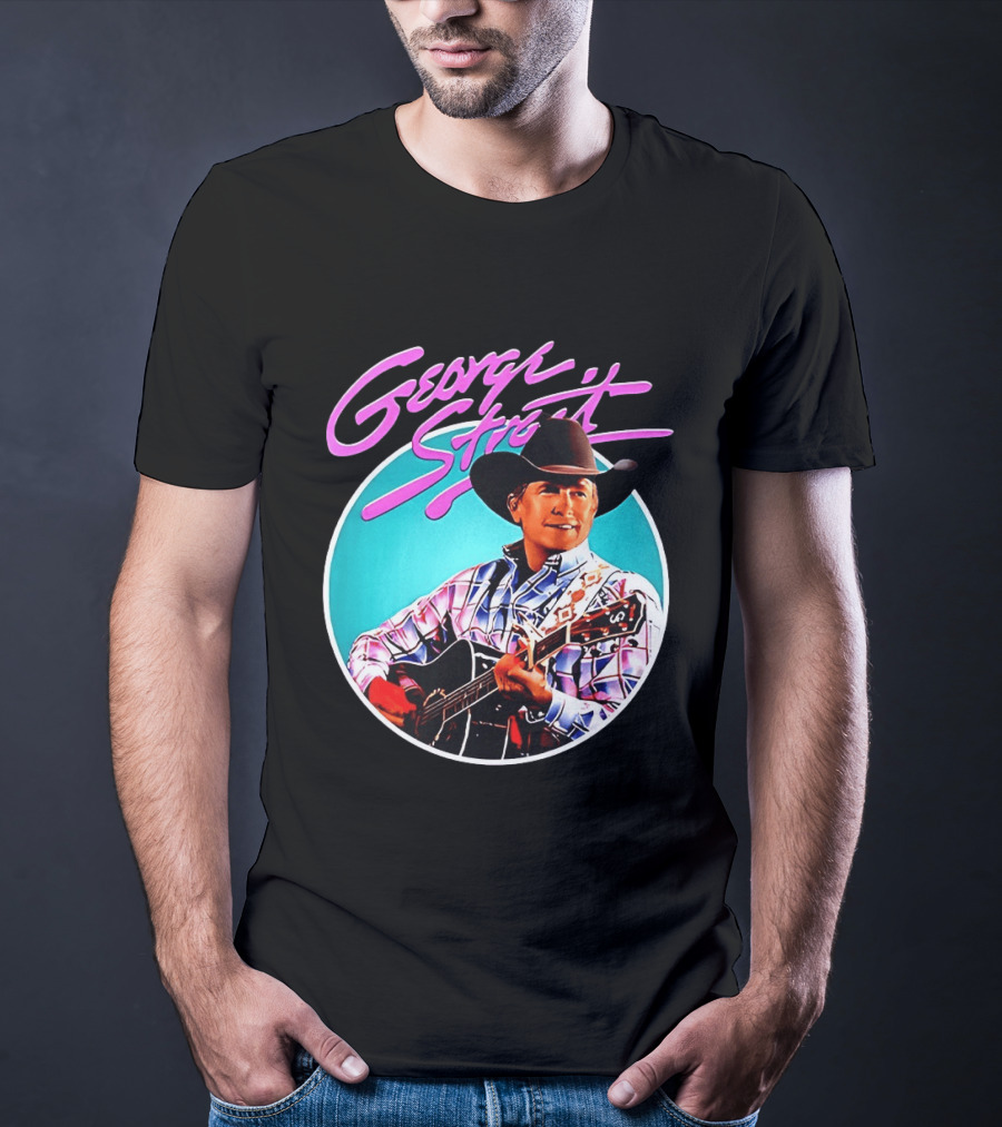 George Strait Country Music Legend Cowboy Hat And Guitar T-Shirt
