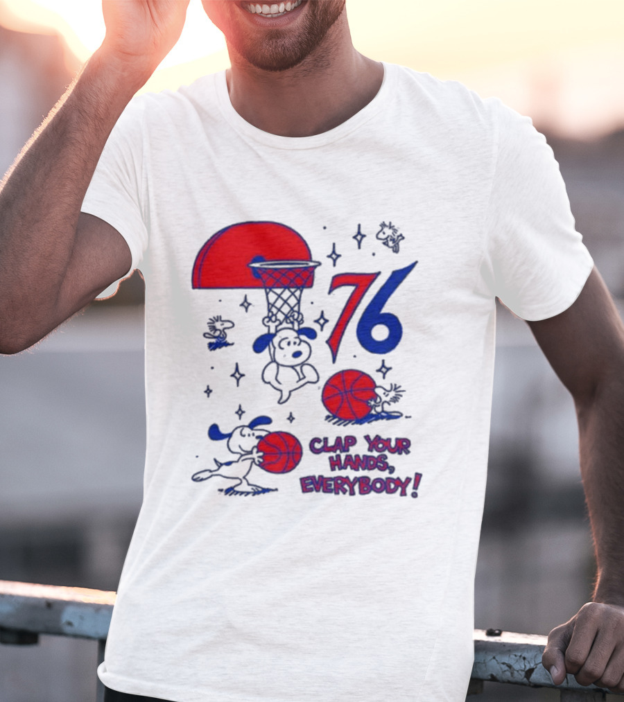 Ghost Bongo Sixers 76 Clap Your Hands Everybody Basketball Stars T-Shirt