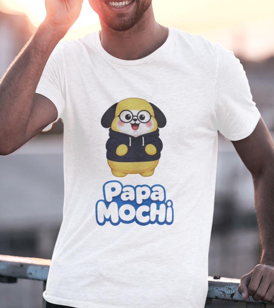 Papa Mochi Cute Character With Glasses T-Shirt