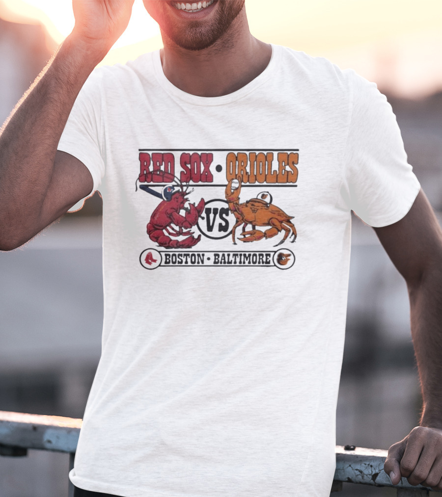 Boston Red Sox Vs Baltimore Orioles Rivalry Matchup With Lobster And Crab T-Shirt
