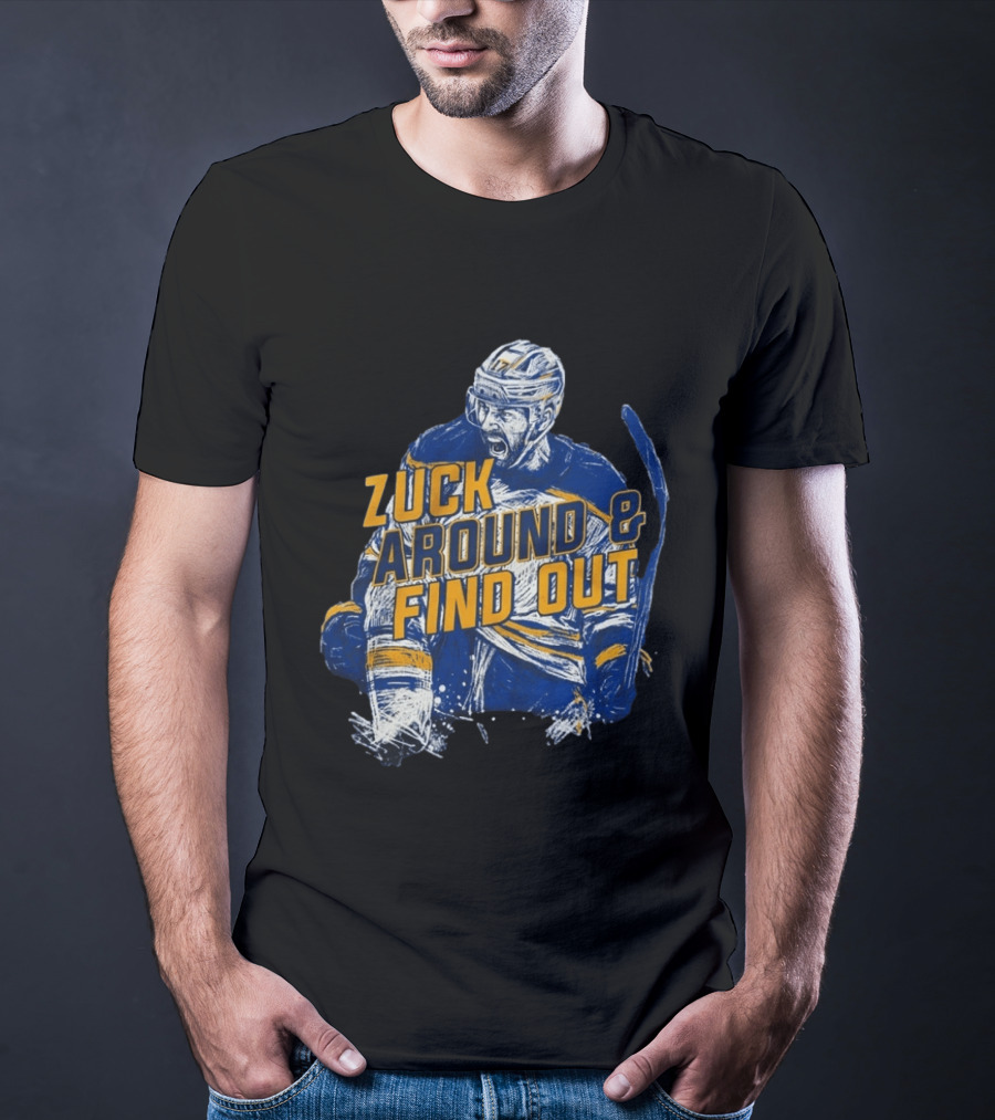 Zuck Around & Find Out Hockey Player Sketch T-Shirt