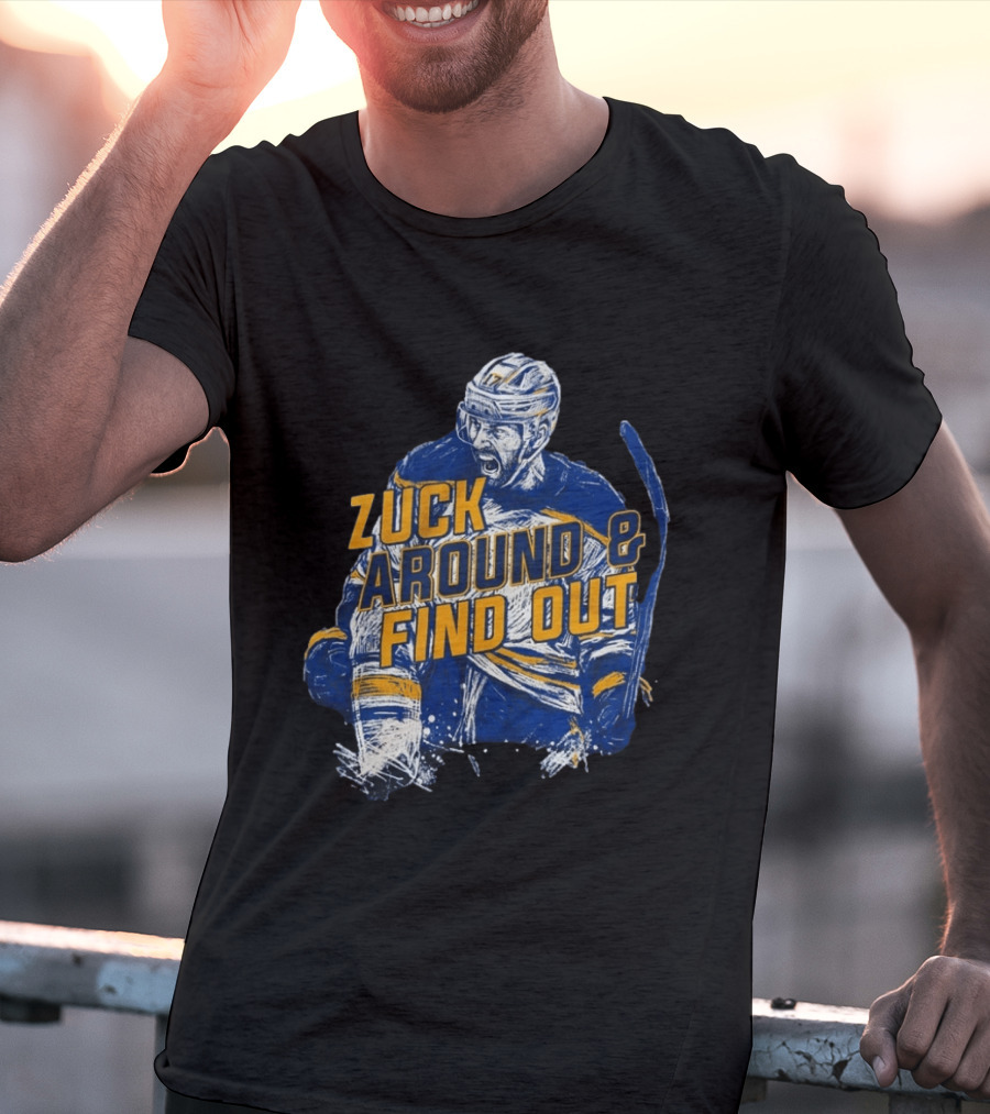Zuck Around & Find Out Hockey Player Sketch T-Shirt