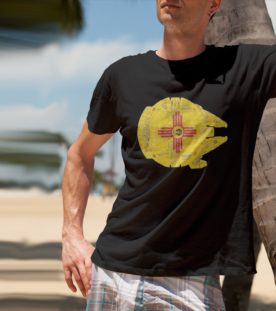 New Mexico Zia Symbol On Millennium Falcon Starship T-Shirt