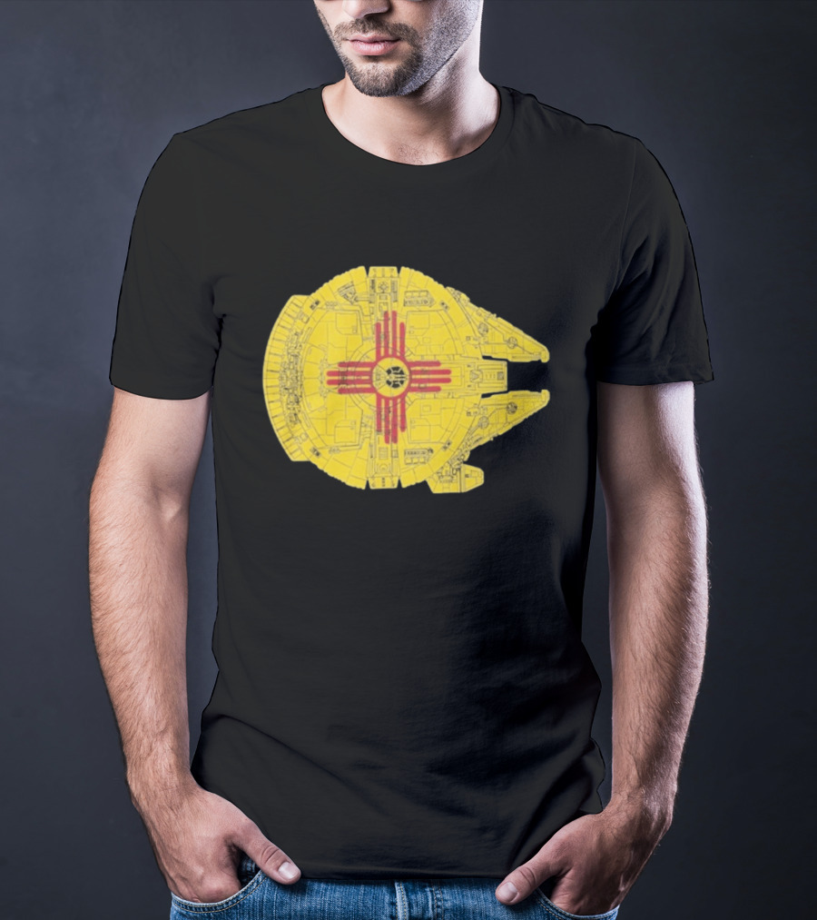 New Mexico Zia Symbol On Millennium Falcon Starship T-Shirt