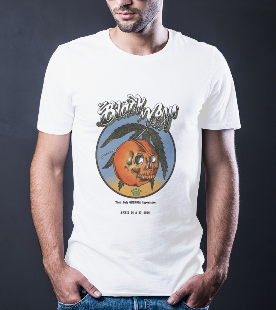 The Black Keys 2026 Atlanta Peach Skull April 26 27 Tour Date T-Shirt