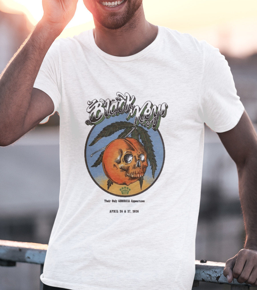 The Black Keys 2026 Atlanta Peach Skull April 26 27 Tour Date T-Shirt
