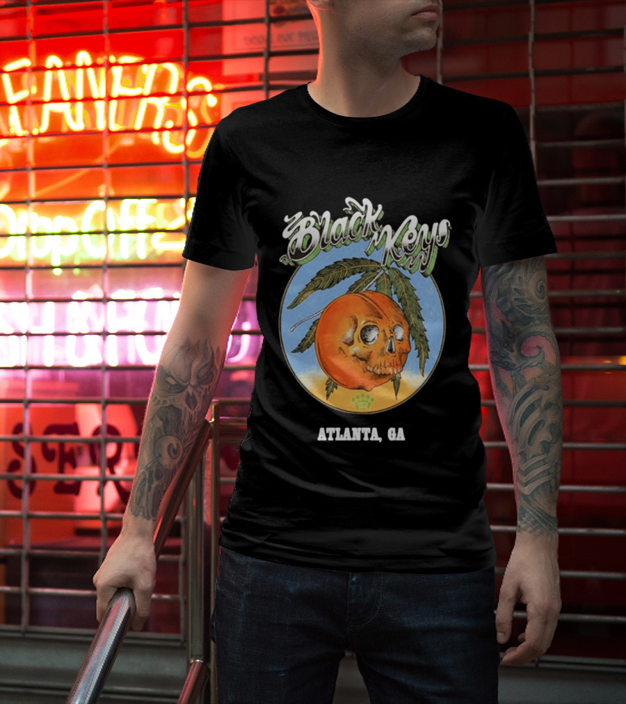 Black Keys Atlanta GA Skull Orange T-Shirt