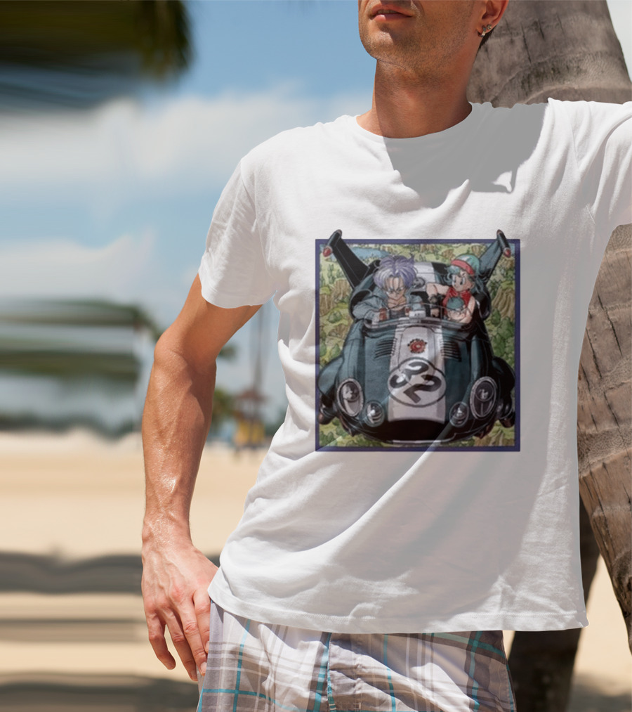 Dragon Ball Z Capsule Corp Adventure Trunks And Bulma Car Ride T-Shirt