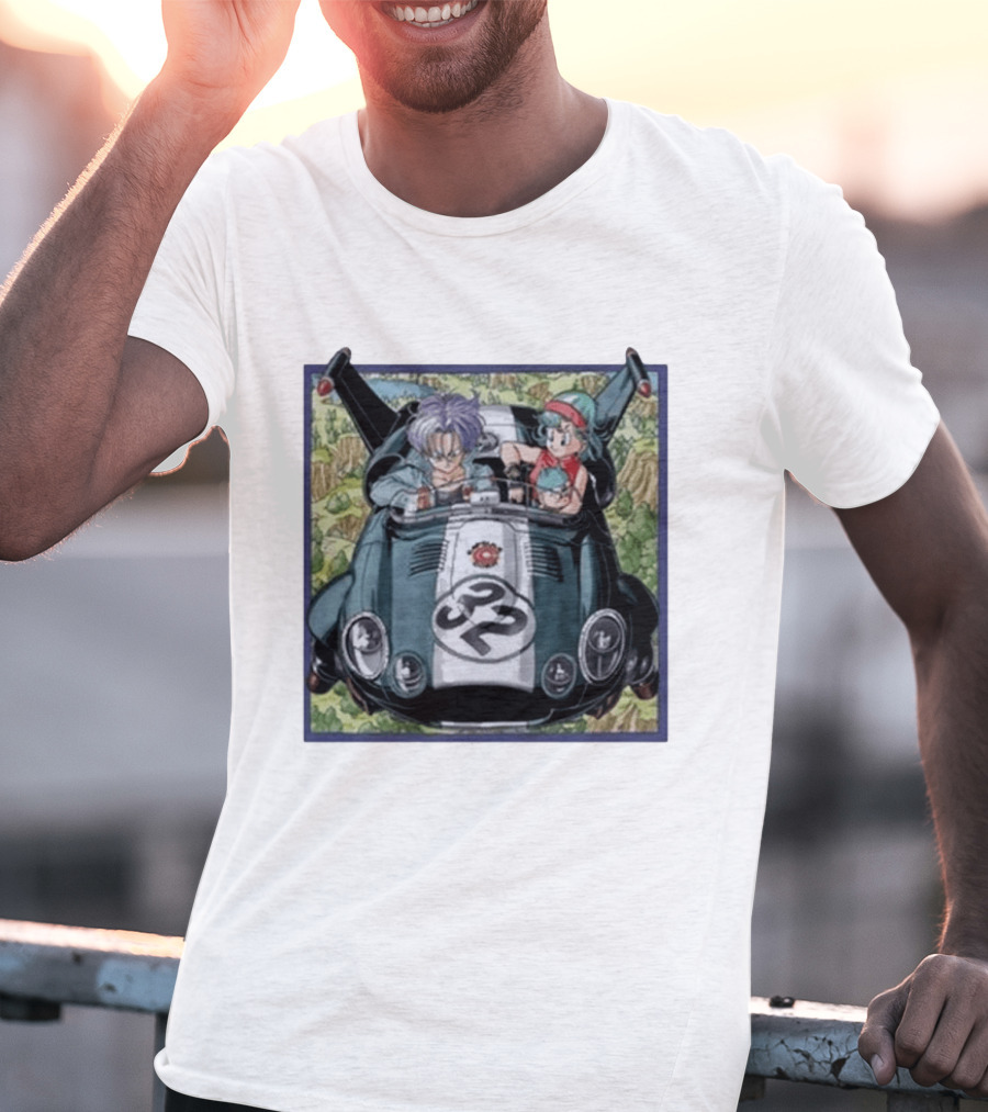 Dragon Ball Z Capsule Corp Adventure Trunks And Bulma Car Ride T-Shirt