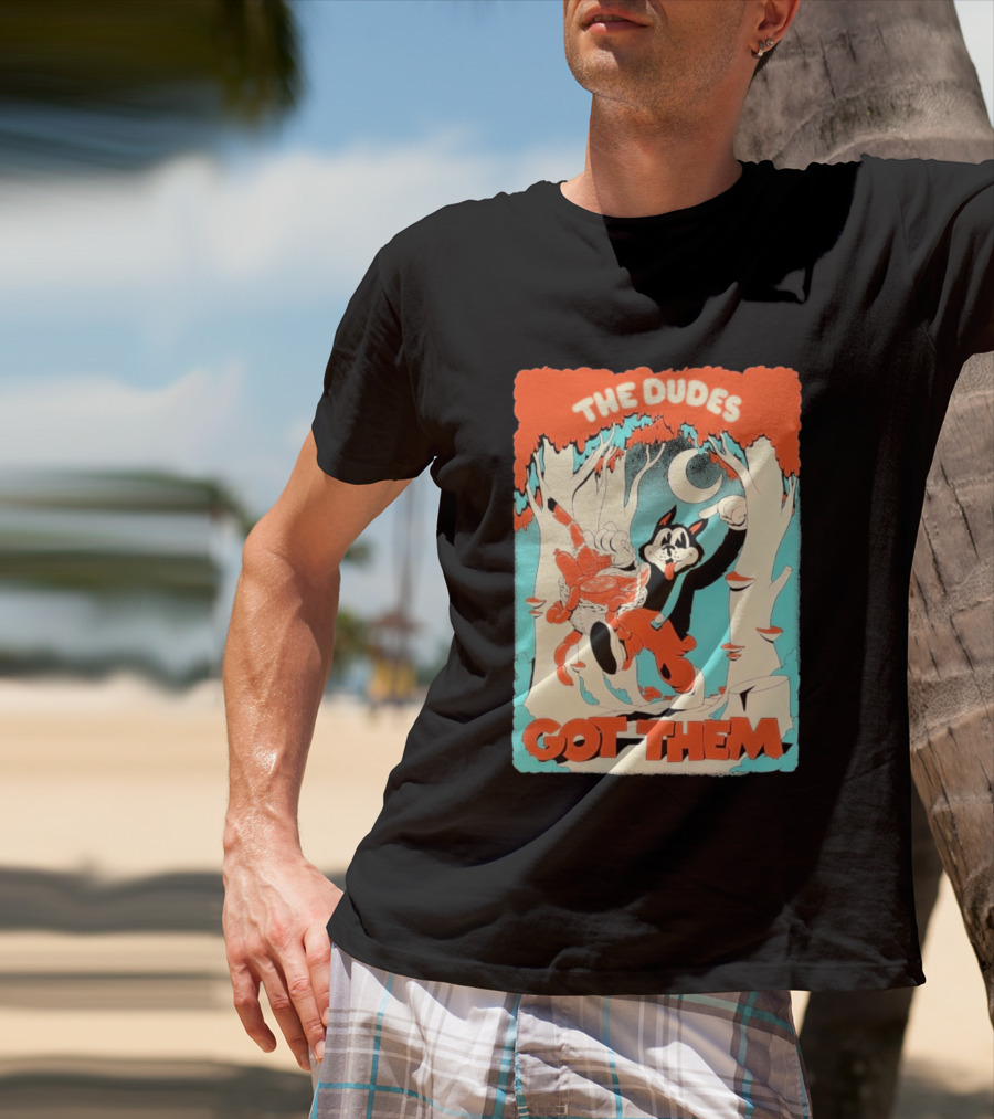 The Dudes Got Them Big Black Wolf In Forest Adventure T-Shirt