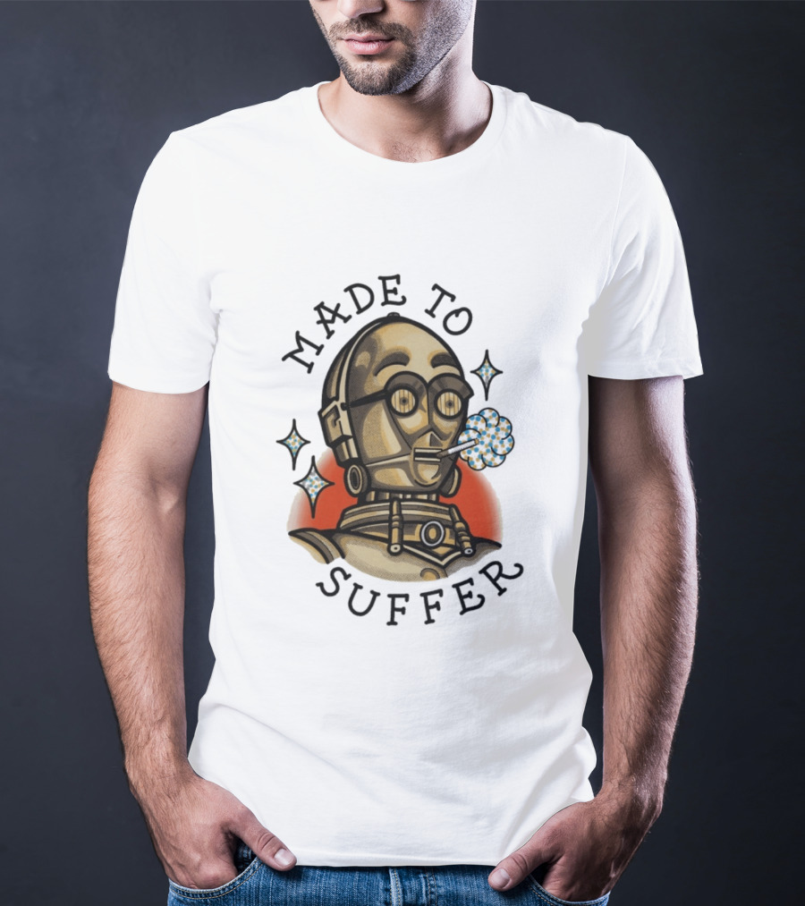 Made To Suffer Robot With Vintage Cartoon T-Shirt