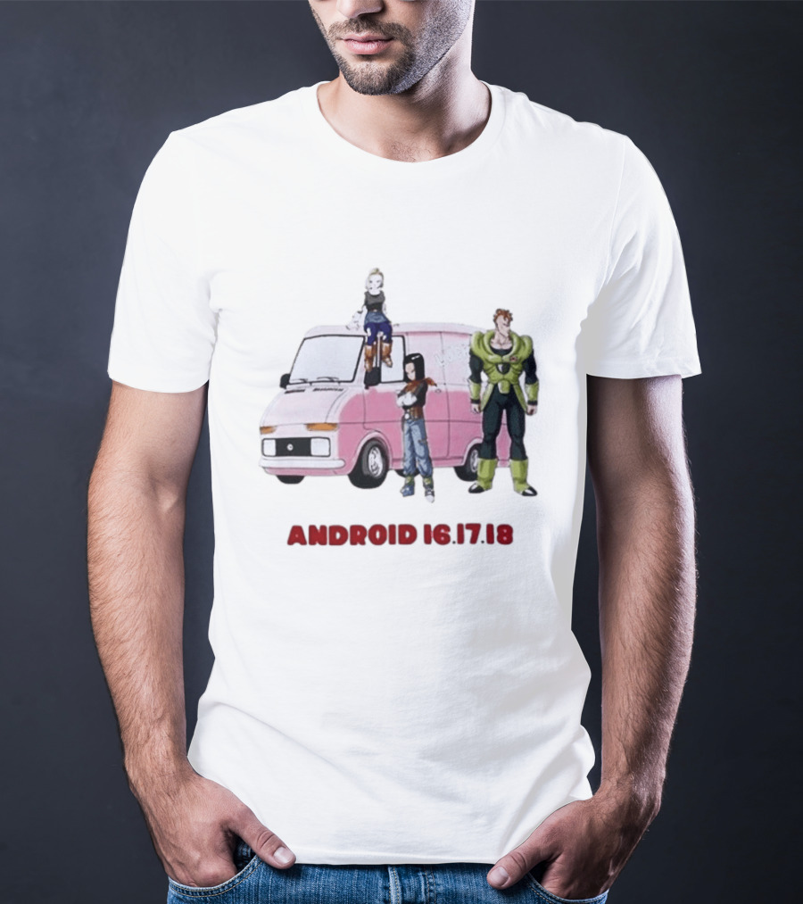 Dragon Ball Z Android 16 17 18 Pink Van Scene T-Shirt