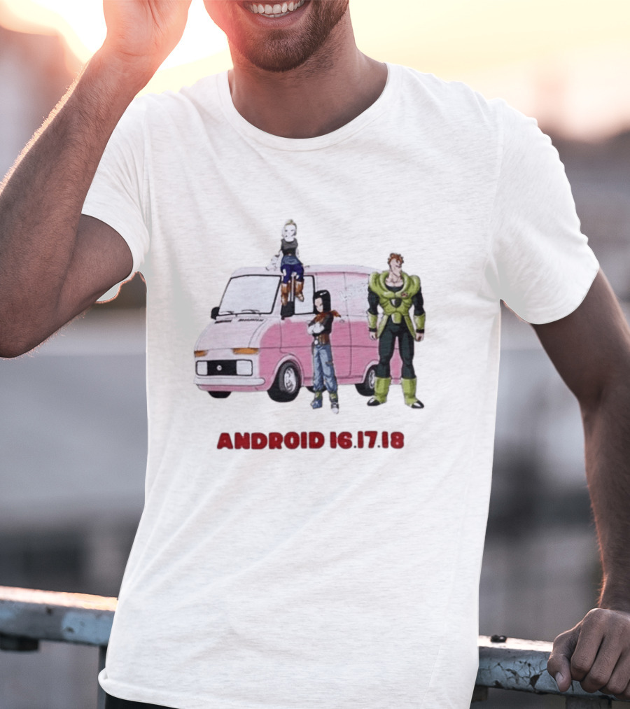Dragon Ball Z Android 16 17 18 Pink Van Scene T-Shirt