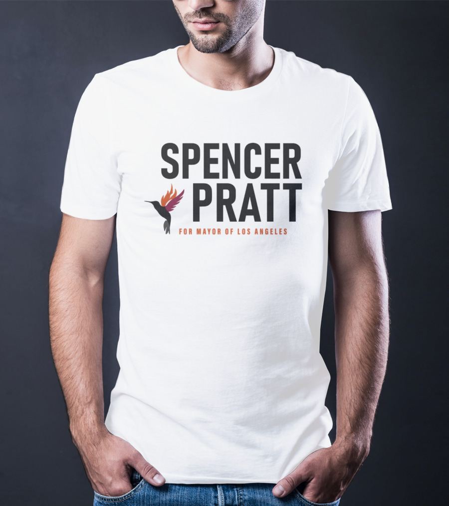 Spencer Pratt For Mayor Of Los Angeles Campaign Hummingbird Flames T-Shirt