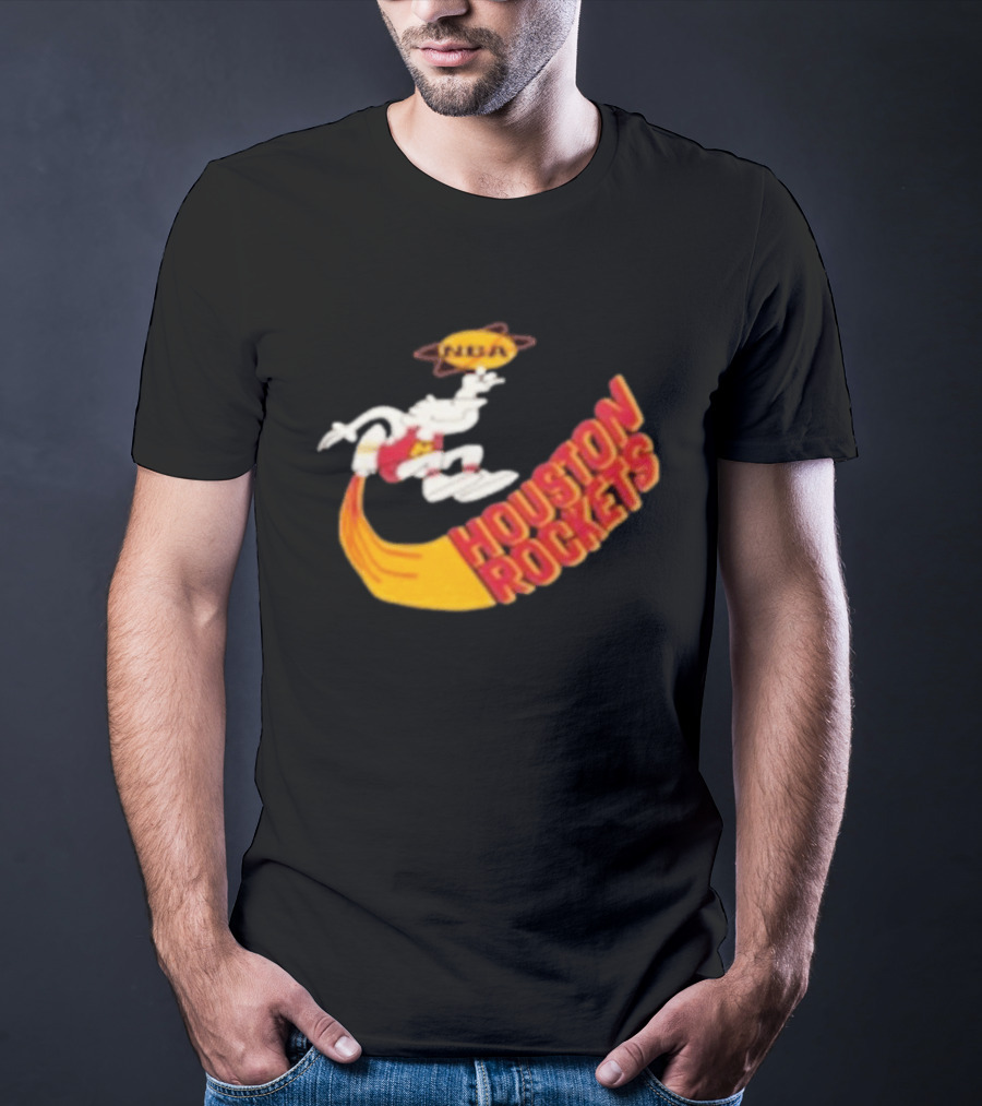NBA Houston Rockets Retro Mascot Worn T-Shirt