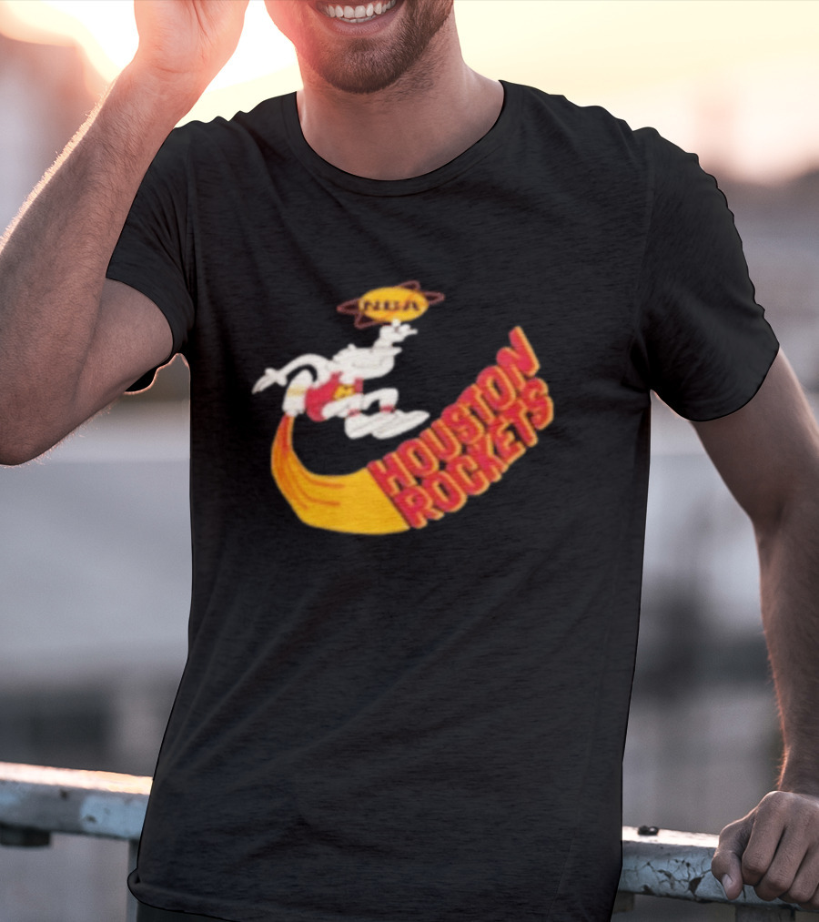 NBA Houston Rockets Retro Mascot Worn T-Shirt