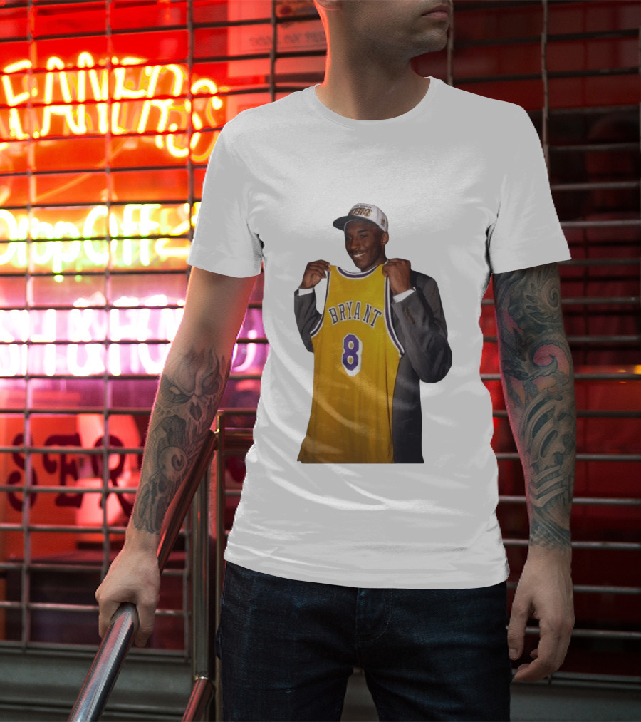 Bryant 8 Lakers Jersey Iconic Kobe Image T-Shirt