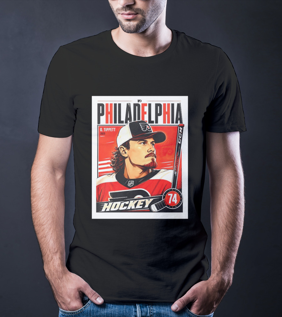 Owen Tippett 74 Philadelphia Flyers Hockey Vintage Style 2025 T-Shirt