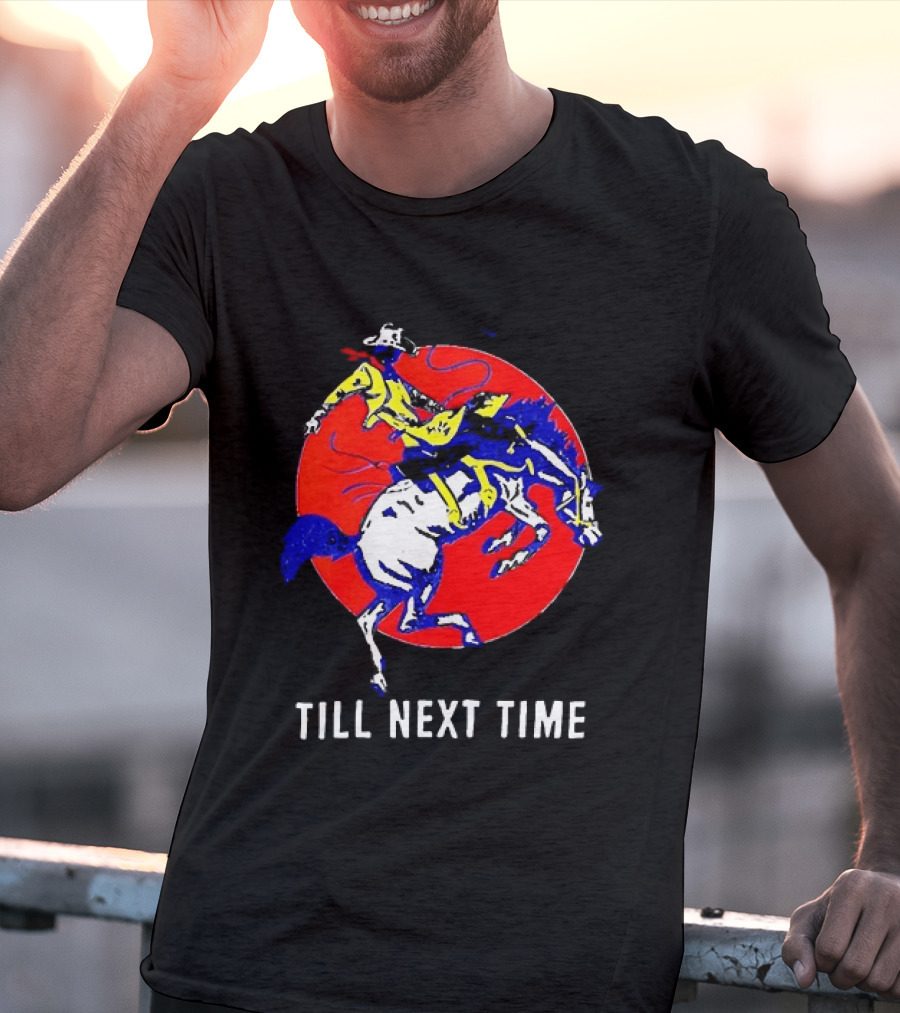 RJ Decker Till Next Time Rodeo Cowboy Riding Horse Iconic Red T-Shirt