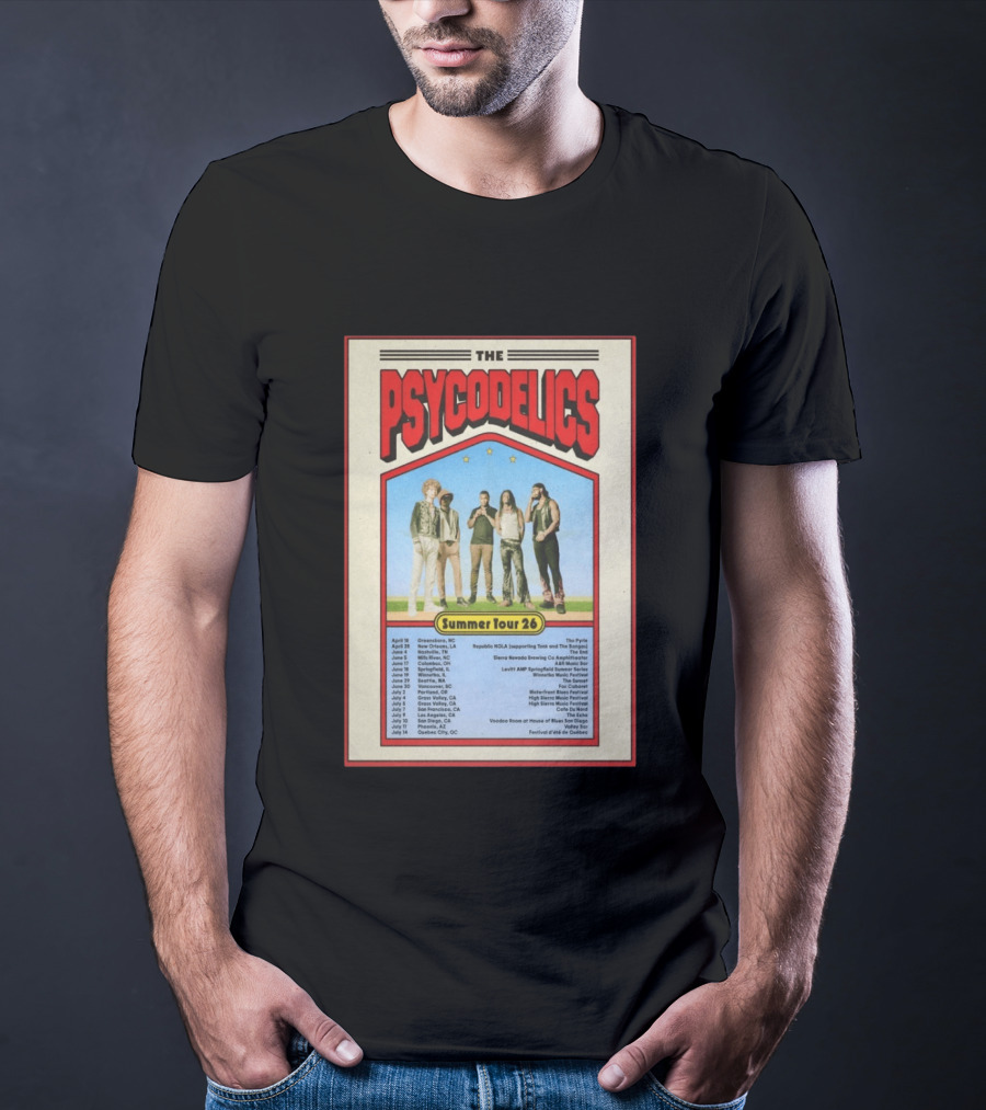 The Psycodelics Summer Tour 26 Concert Dates And Locations T-Shirt