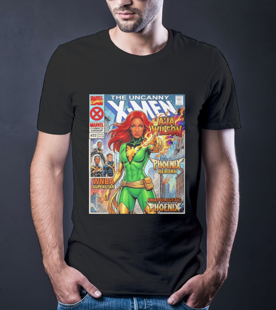 The Uncanny X Men A'Ja Wilson Phoenix Reborn WNBA Superstar Unapologetic Phoenix Comic T-Shirt