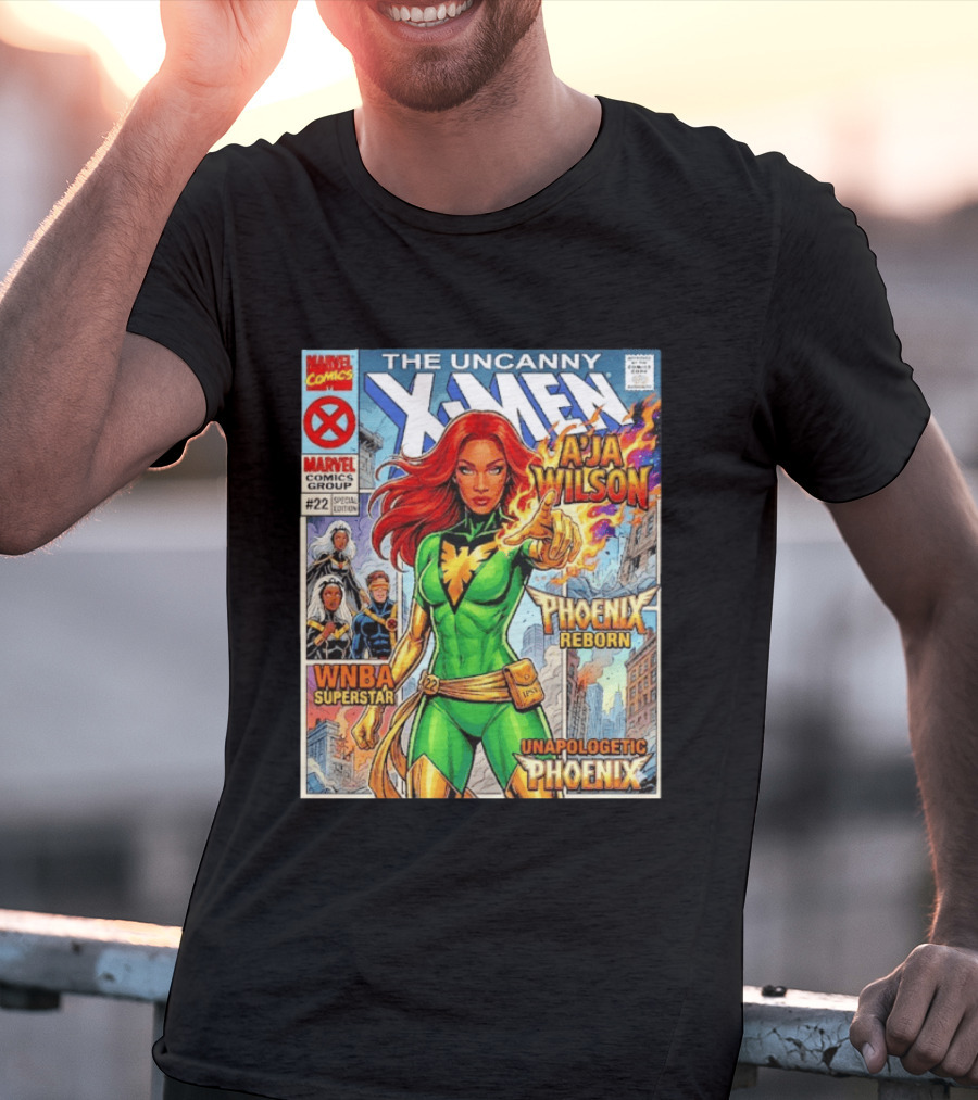 The Uncanny X Men A'Ja Wilson Phoenix Reborn WNBA Superstar Unapologetic Phoenix Comic T-Shirt