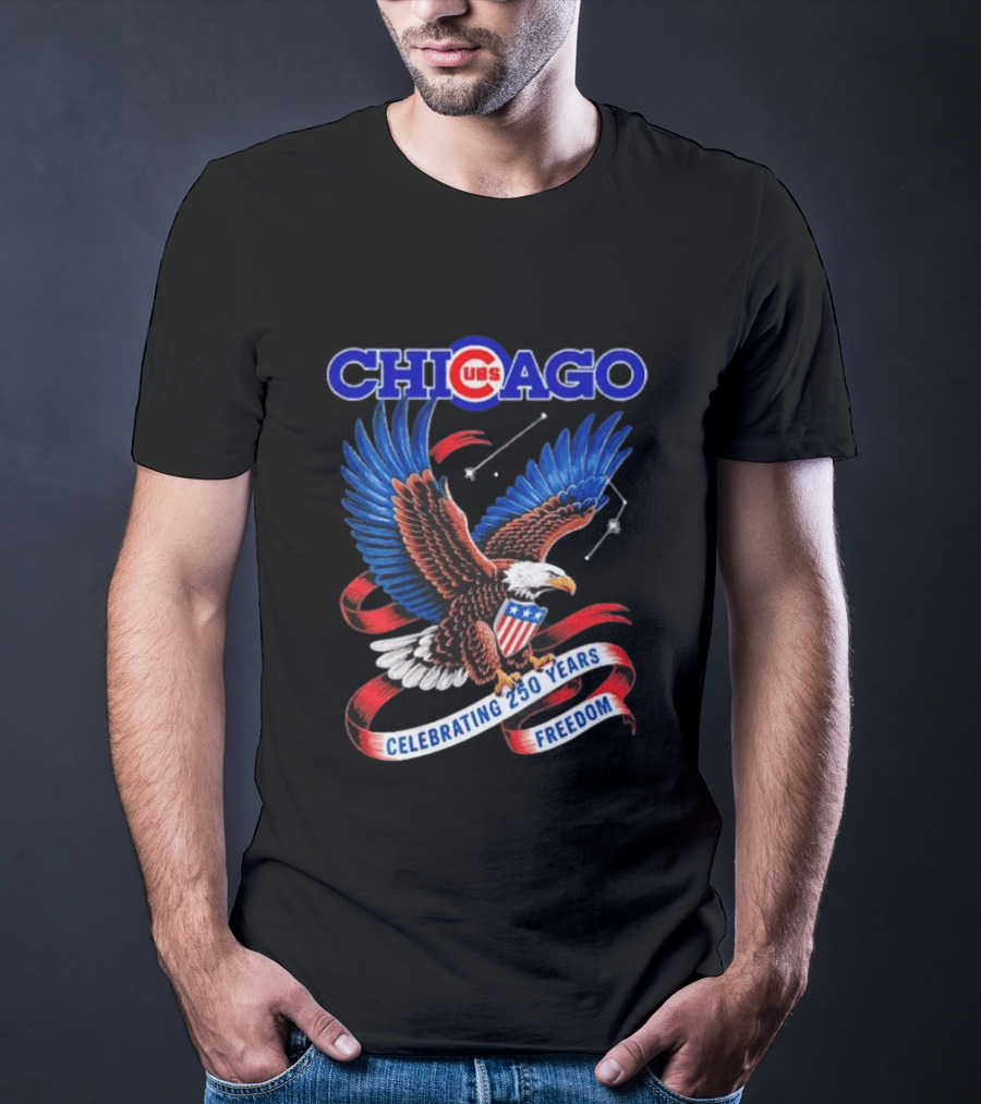 Chicago Cubs Bald Eagle Celebrating 250 Years Freedom T-Shirt