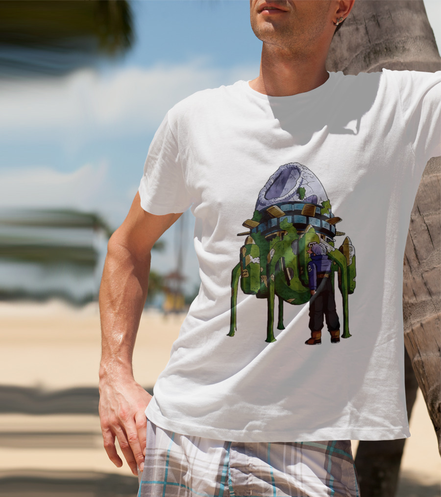 Dragon Ball Z Future Trunks Capsule Corp Time Machine Scene T-Shirt