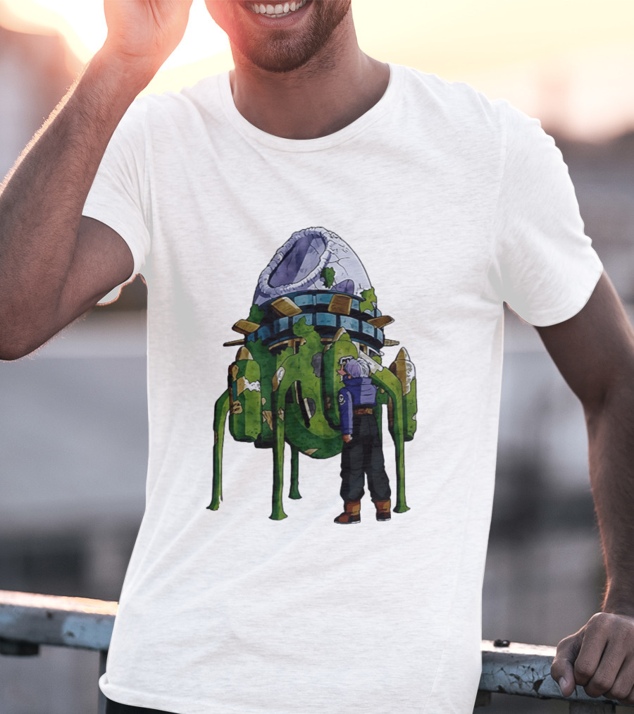 Dragon Ball Z Future Trunks Capsule Corp Time Machine Scene T-Shirt