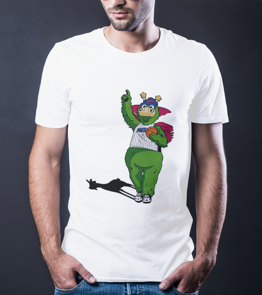 Orlando Magic Stuff Mascot In NBA Jersey Holding Basketball T-Shirt