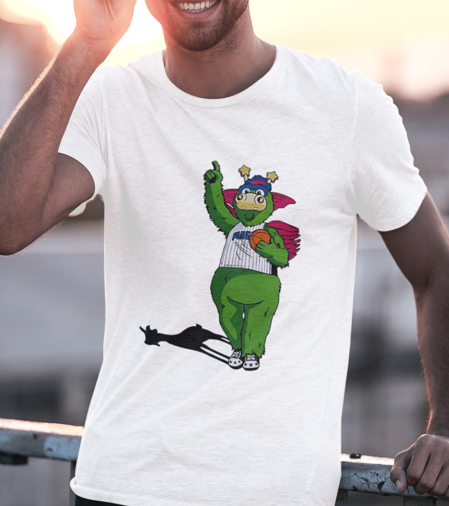 Orlando Magic Stuff Mascot In NBA Jersey Holding Basketball T-Shirt