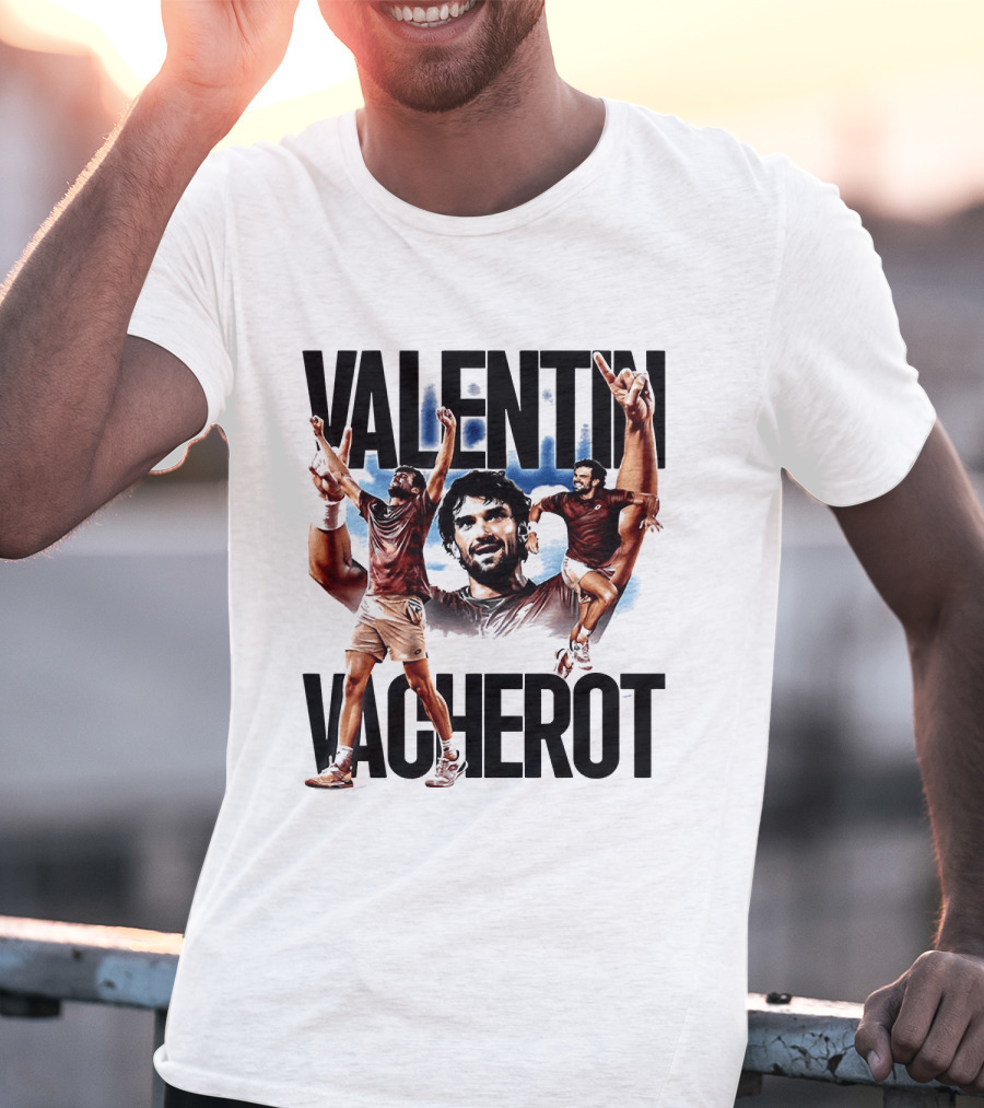 Valentin Vacherot Tennis Player Action Pose Montage T-Shirt