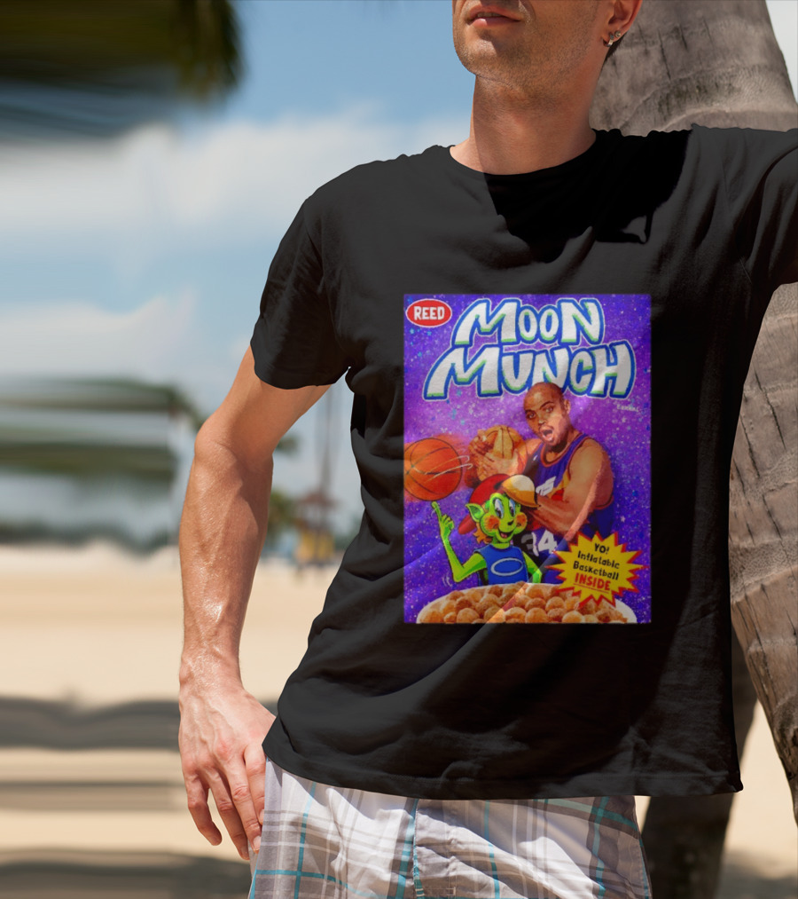 Reed Moon Munch Basketball Cereal Charles Barkley Phoenix Suns Magic T-Shirt