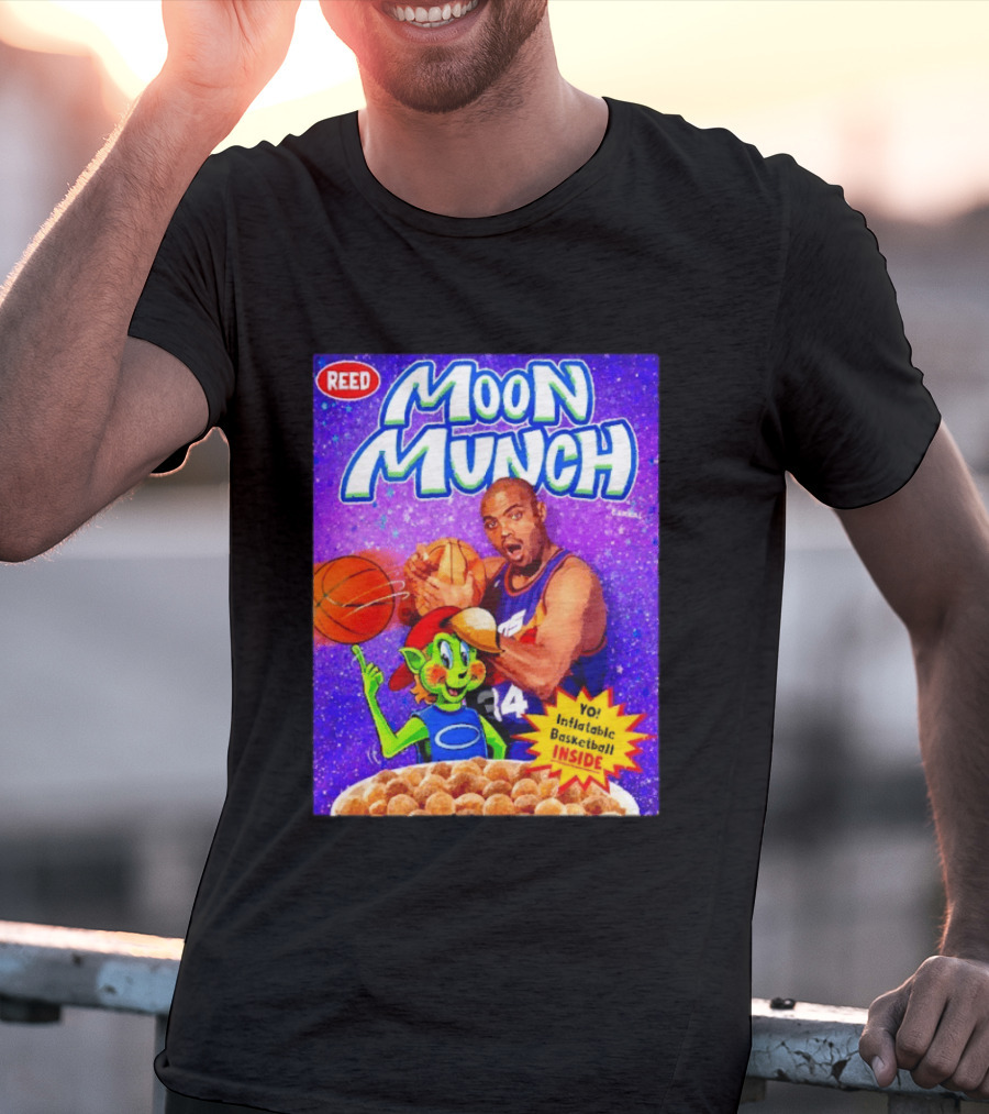 Reed Moon Munch Basketball Cereal Charles Barkley Phoenix Suns Magic T-Shirt