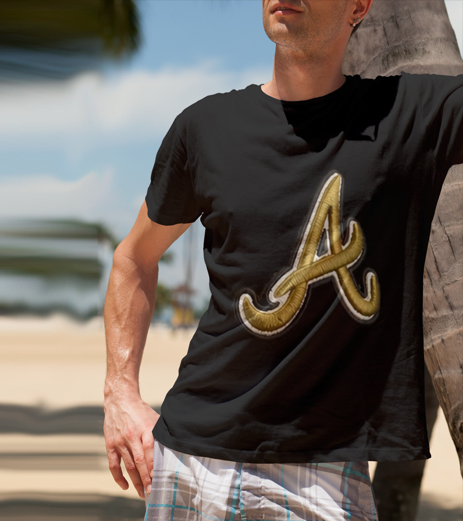 Atlanta Braves Armed Forces 2026 Hat Gold Embroidered A T-Shirt