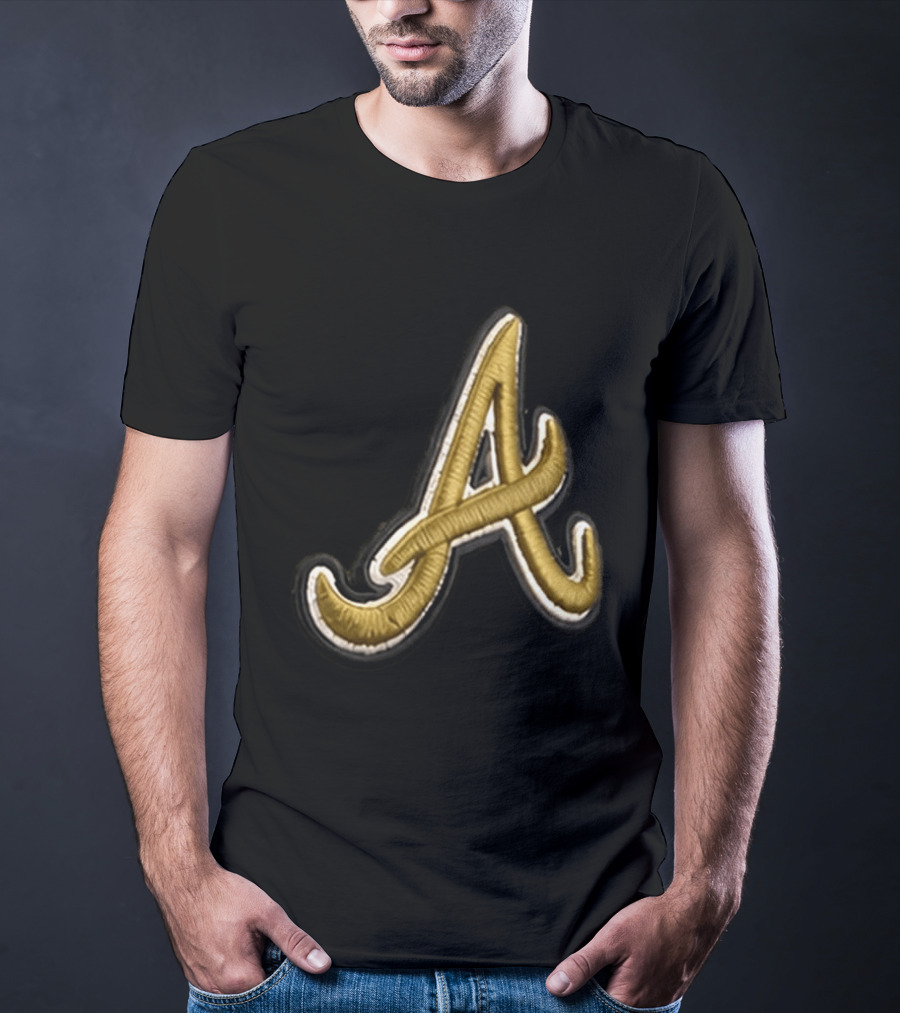 Atlanta Braves Armed Forces 2026 Hat Gold Embroidered A T-Shirt