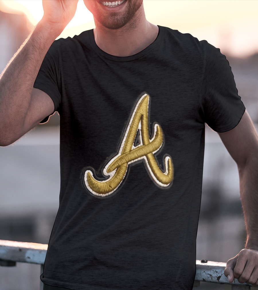 Atlanta Braves Armed Forces 2026 Hat Gold Embroidered A T-Shirt