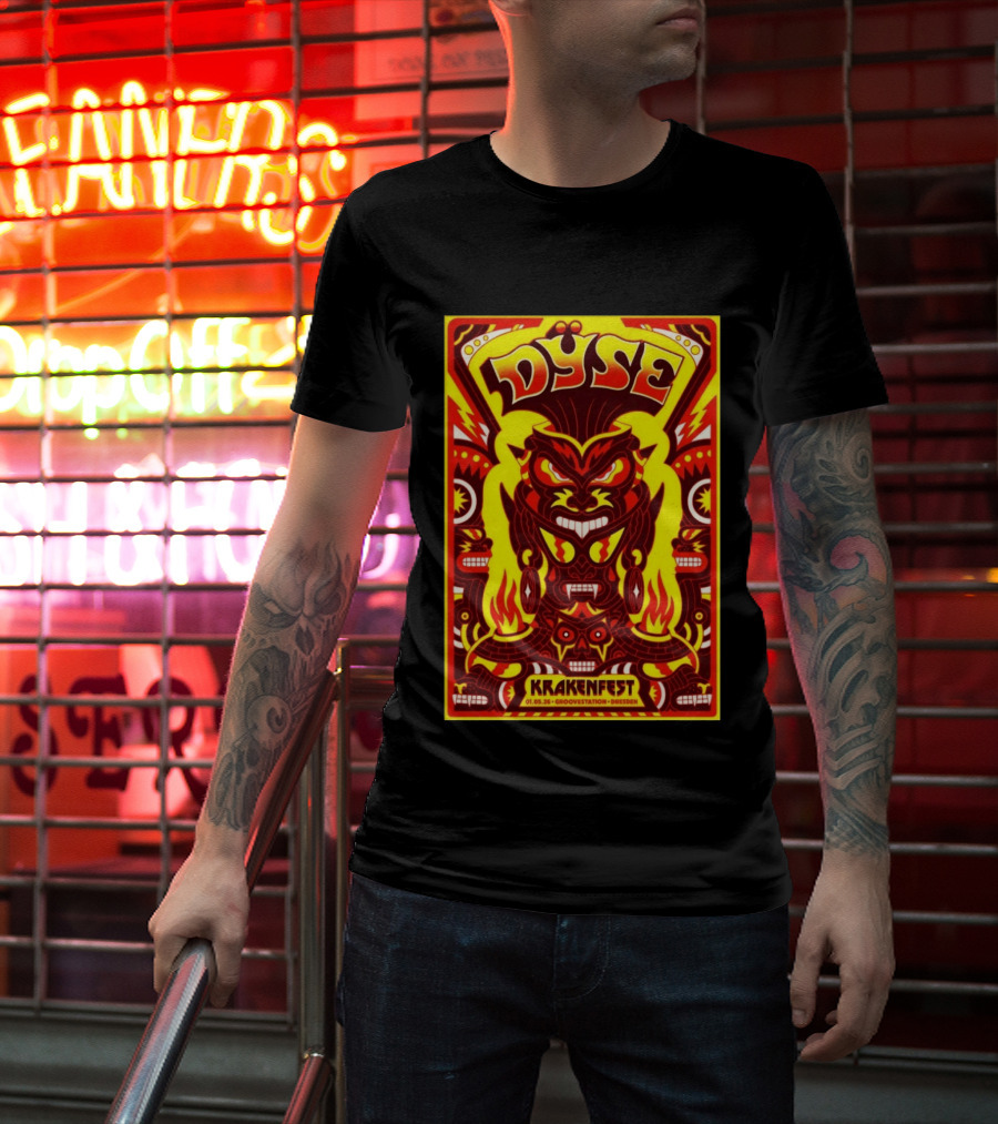 Dyse Krakenfest 01.05.26 Groovestation Dresden Bold Psychedelic Demon T-Shirt