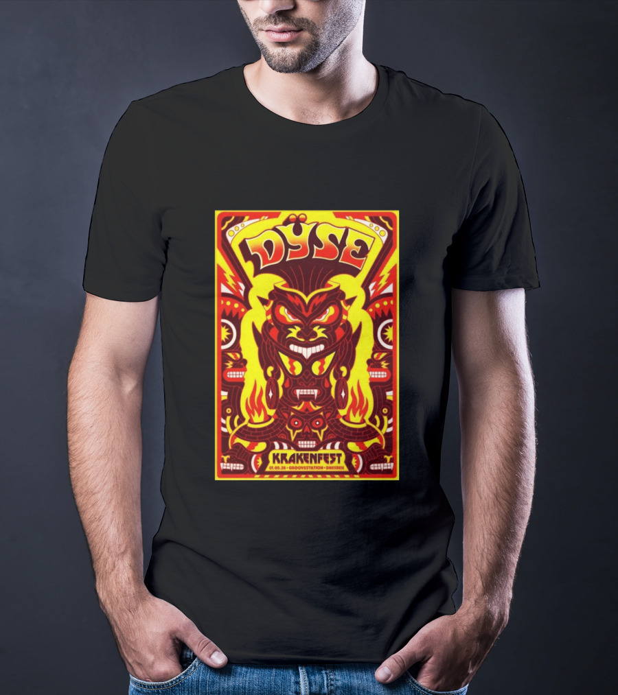 Dyse Krakenfest 01.05.26 Groovestation Dresden Bold Psychedelic Demon T-Shirt
