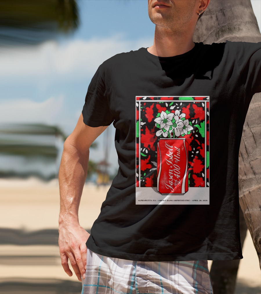 Jason Isbell And The 400 Unit Alpharetta GA Ameris Bank Amphitheatre April 28 2026 Floral Can T-Shirt