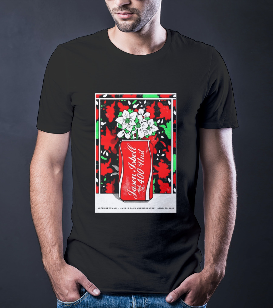 Jason Isbell And The 400 Unit Alpharetta GA Ameris Bank Amphitheatre April 28 2026 Floral Can T-Shirt