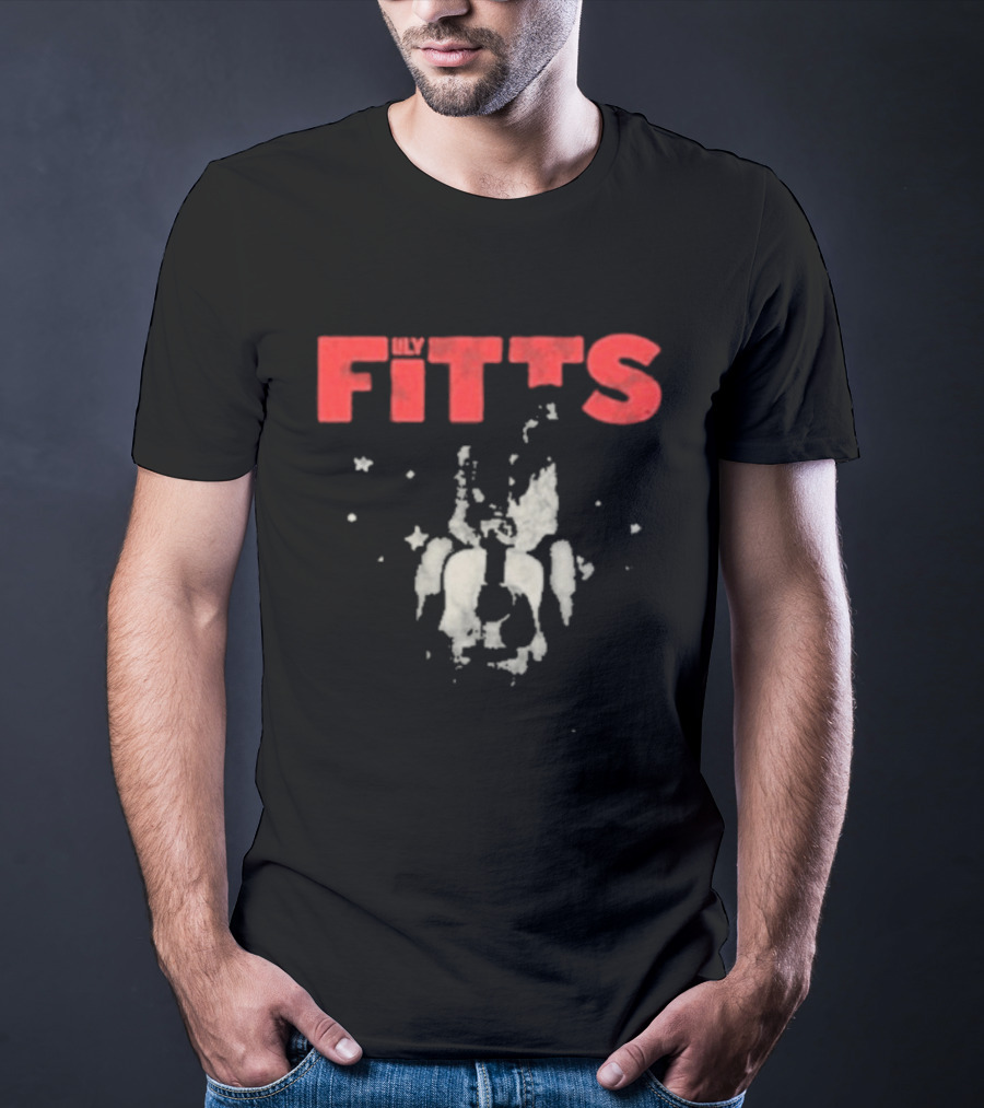 Lily Fitts Red Text With Abstract White Splash T-Shirt