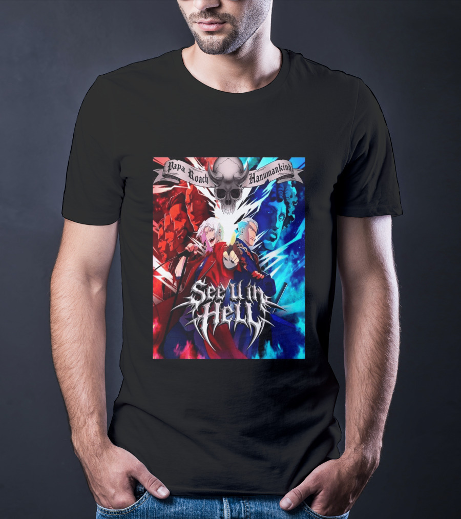 Papa Roach Hanumankind Devil May Cry Season 2 See U In Hell Song T-Shirt