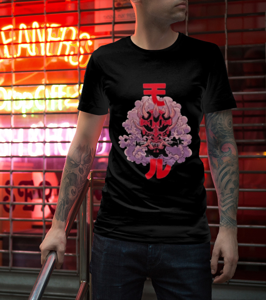 Screencrush Warrior Of Vengeance Oni Mask Kanji T-Shirt