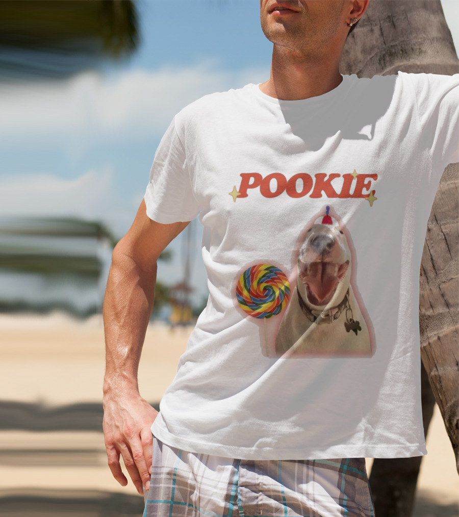MisterMainer Pookie Bull Terrier Dog With Lollipop T-Shirt